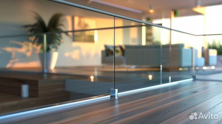 Ограждение для лестницы стеклянное