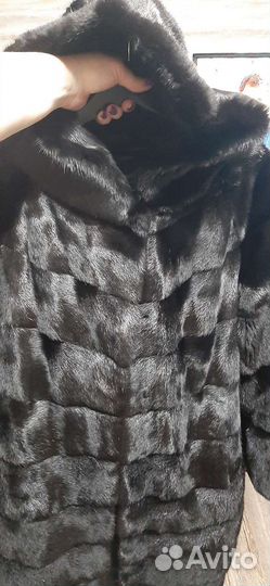 Шуба норковая с капюшоном