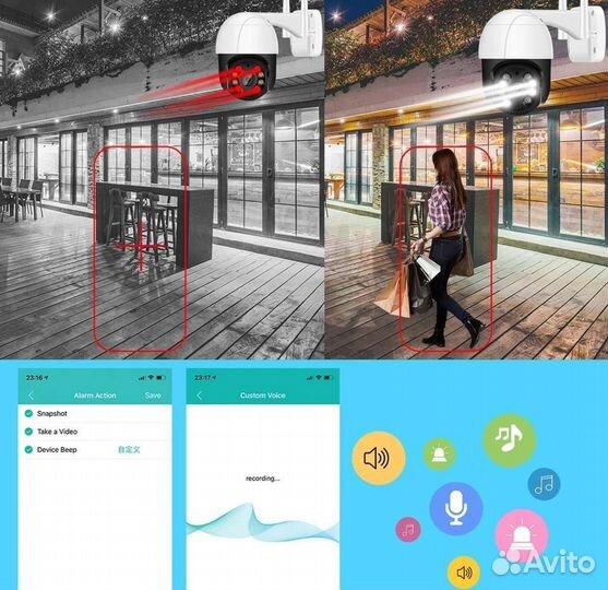 Видеокамера 5 мегапикселей, уличная поворотная