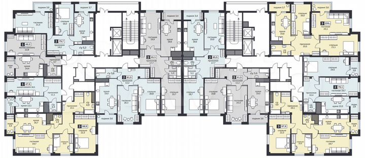 3-к. квартира, 104,1 м², 10/15 эт.