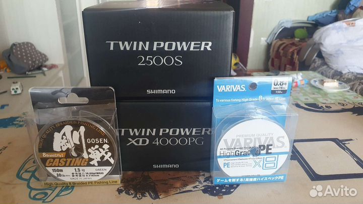 Катушка shimano 21 twin power xd 4000pg и 20.2500s
