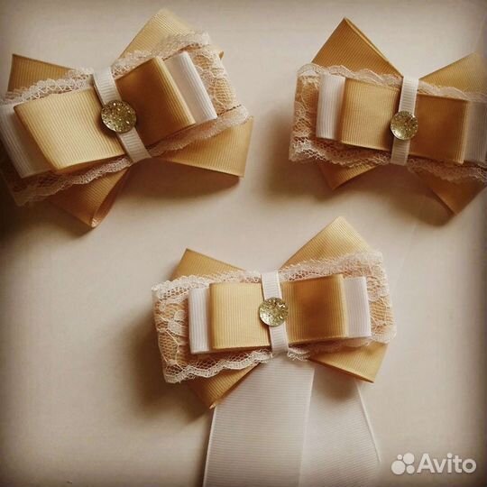 Школьный набор бантик-резинка + брошь