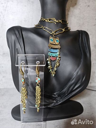 Серьги, браслет в стиле Бохо, бронза