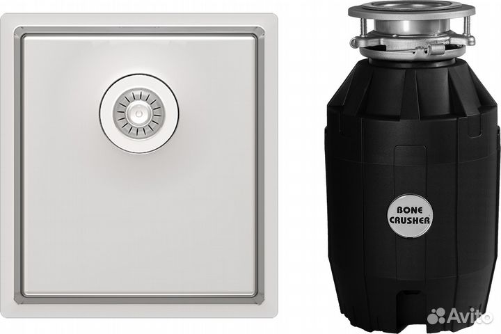 Комплект Мойка Florentina Оптима OHM.400.400 + Измельчитель Bone Crusher BC 810-AS
