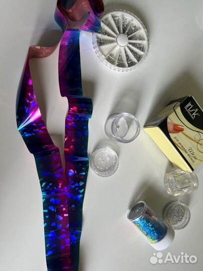 Фольга, блестки, стразы для ногтей