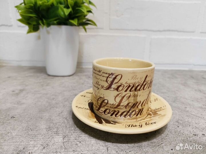 Сервиз кофейный 4 пары фарфор б/у