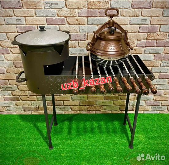 Мангал с печью под казан