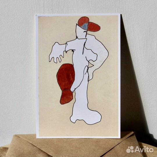 Новая авторская открытка Пофигист в крафт конверте