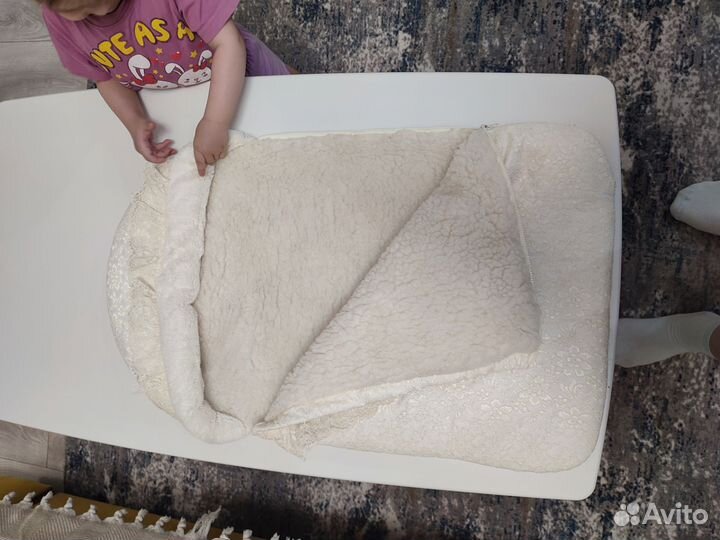 Зимний конверт в коляску на овчине