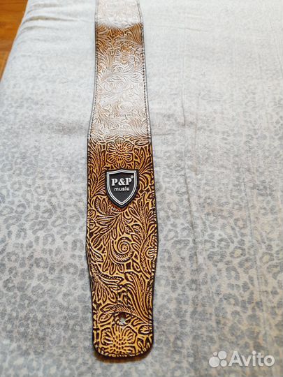 Кожаный ремень для Гитары (Электро, бас, Акустика