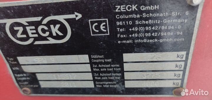 Натяжная машина zeck gmbh SPW 9, 2011 года
