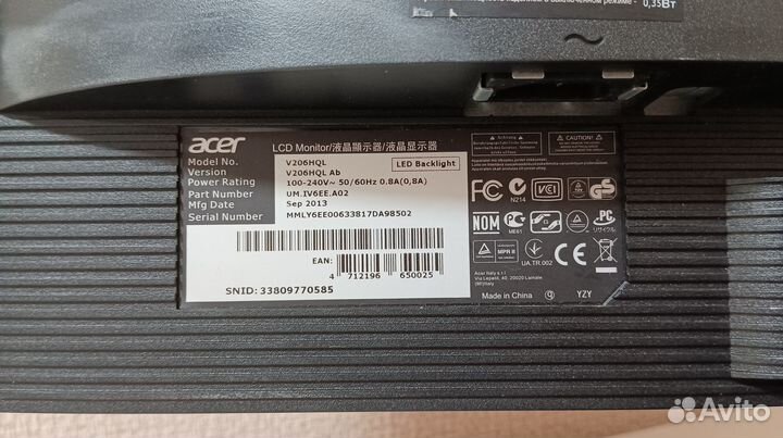 Монитор 20 дюймов Acer 206HQL