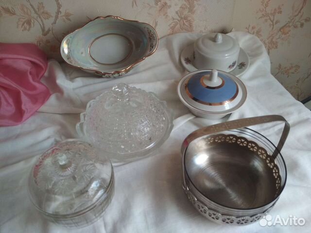 Посуда времен СССР. Конфетницы, масленки