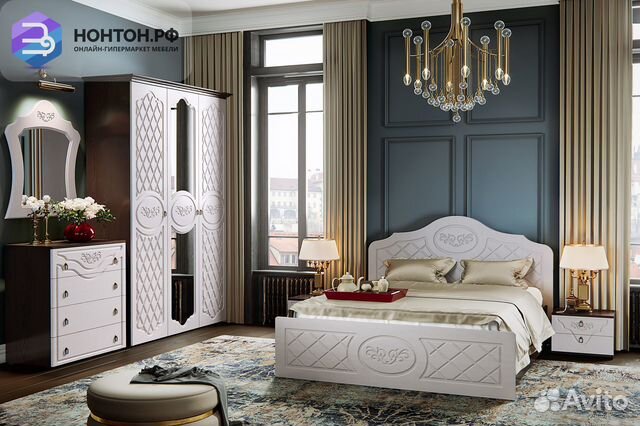 Спальный гарнитур Престиж жемчуг / венге