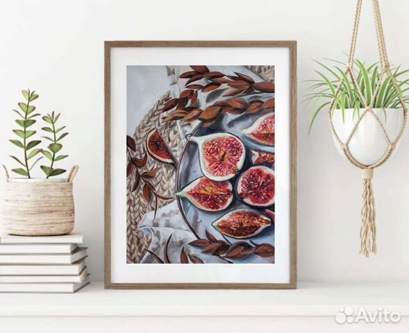 Картина маслом Натюрморт с инжиром на кухню