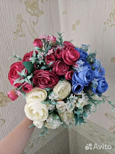 Искусственные цветы, новые, пионы, розы