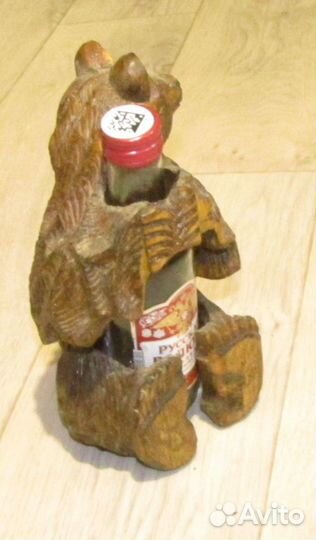 Деревянный медведь, подставка для бутылки