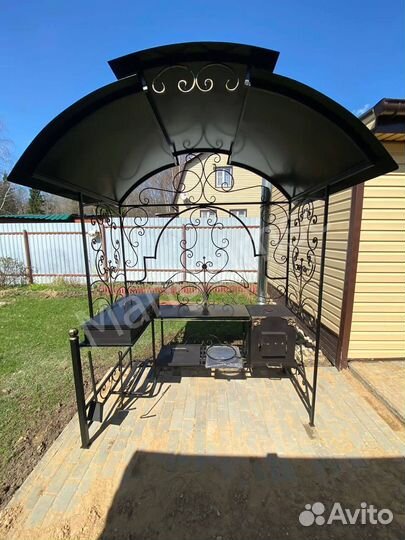 Мангал с печью под казан