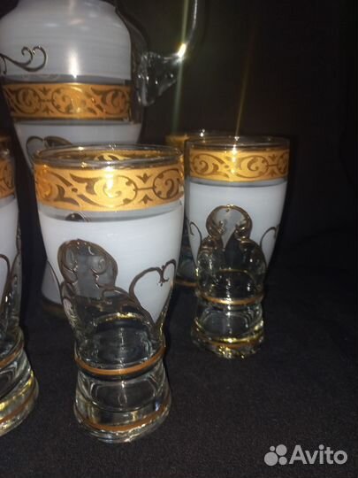 Набор кувшин и стаканы Богемия