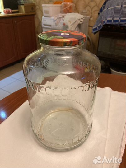 Стеклянная банка 3л с винтовой крышкой