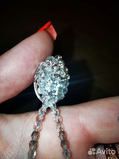 Серьги Swarovski Сваровски длинные с клипсой