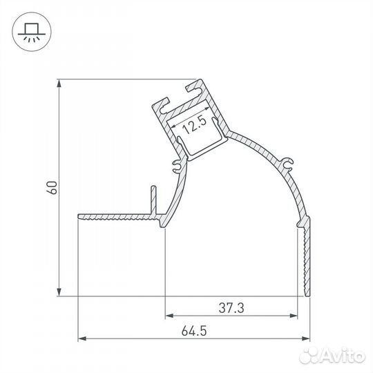 Профиль для карнизов Arlight ARH-ceil 034981