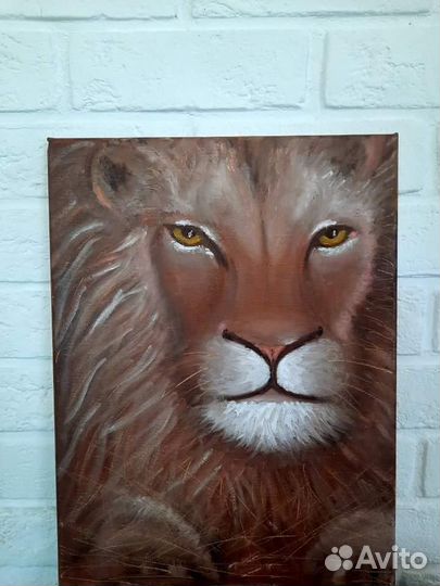 Картина маслом лев