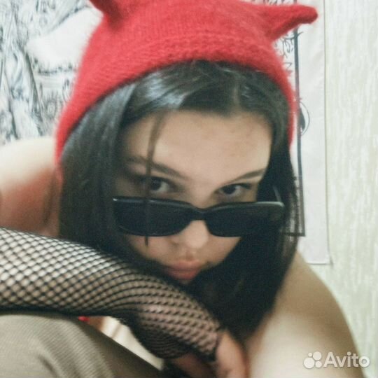 Вязанная шапка с ушками