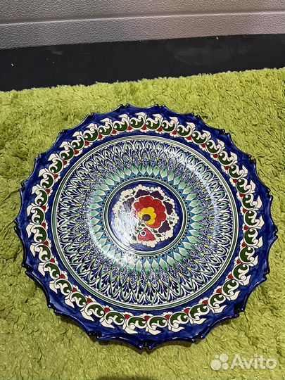 Узбекский Ляган 42 см с рифлеными краями