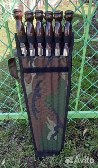 Набop шампуров в чехле