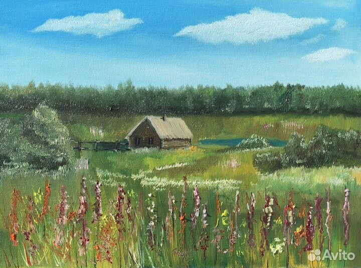 Картина маслом на холсте пейзаж 30х40