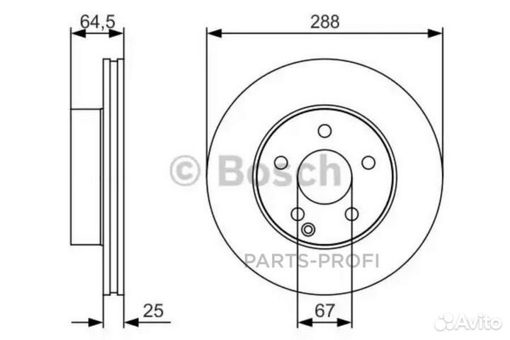 Bosch 0986479S83 Тормозной диск передний Premium 2 (цена за 1 шт.)