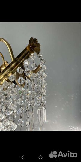 Люстра, бра из горного хрусталя СССР. Винтаж