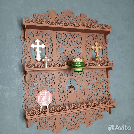 Полка для икон Иконостас Модель 24 Красный угол 1