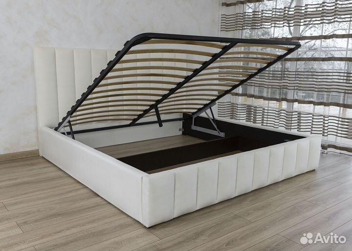 Кровать 180х200 с подъемным механизмом слоновая