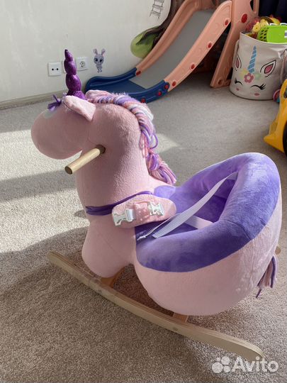 Лошадь качалка единорожка