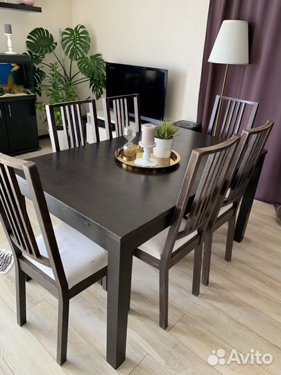 Стол обеденный раздвижной Бьюрста от икеа