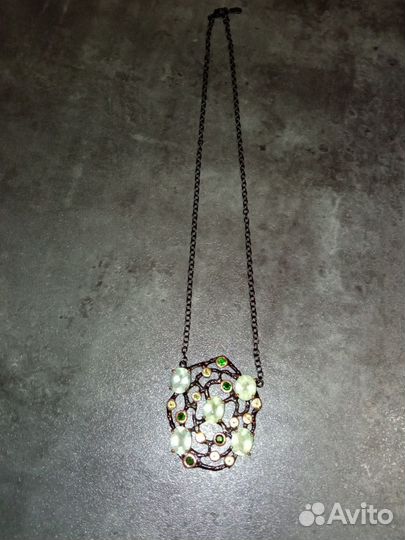 Ожерелье серебро 925, пренит