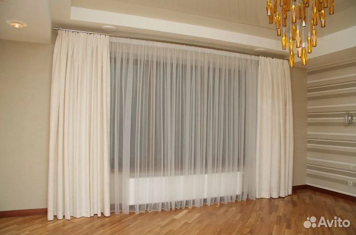 Новая тюль-вуаль белая(любой размер)