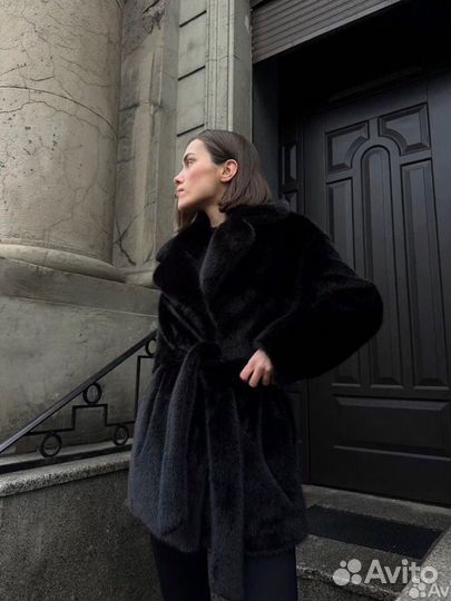 Шуба 80см норка черная XS S M L XL