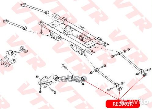 Сайлентблок цапфы задней подвески RE0901R VTR