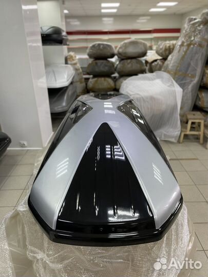 Автобокс Voyage 500л 218см двухцветный Черный с Х