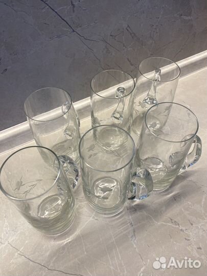 Бокалы 6 штук и рюмки
