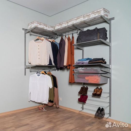 Угловая гардеробная Gardie с обувницей