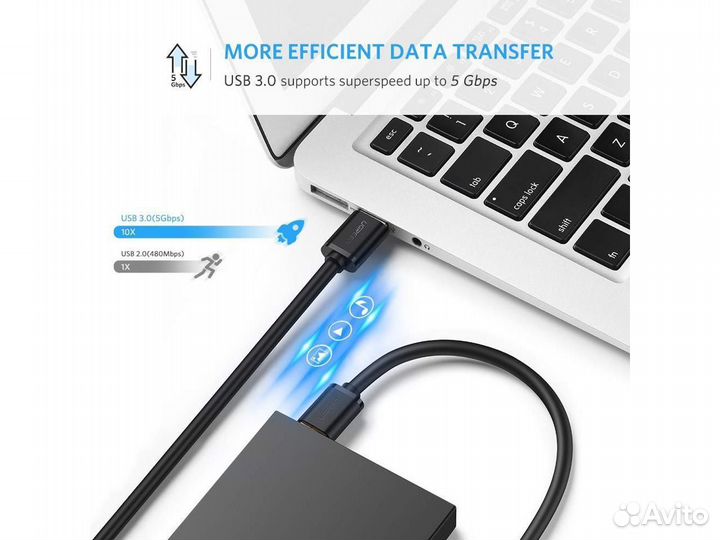 Кабель соединительный USB-A 3.0 AM-AM 2,00 м, (US1