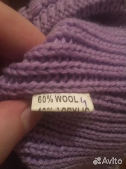 Комплект шапка, шарф Теплые вязаные акрил шерсть