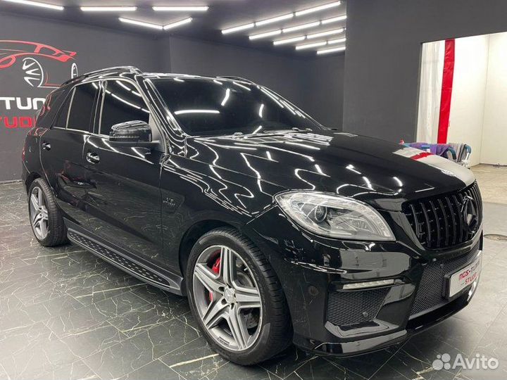 Решетка GT черная + шильдики V8 Мерседес ML W166