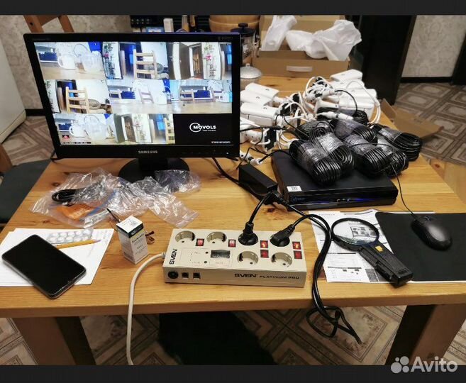 Комплект видеонаблюдения 4 камеры; камеры ip