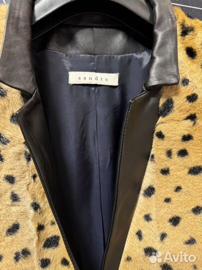 Sandro меховое пальто 42
