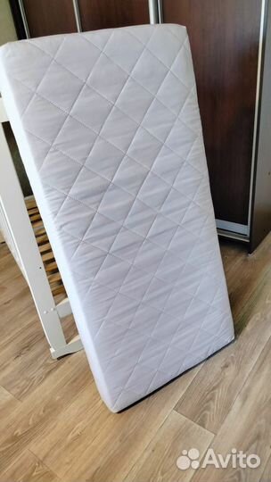 Детская кроватка Соня - Белая с колесиками+матрас